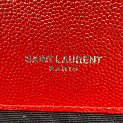 Saint Laurent Monogram Envelope Grain De Poudre Textured Mixed Matelasse Triquilt Medium Red Leather Shoulder Bag - image 9