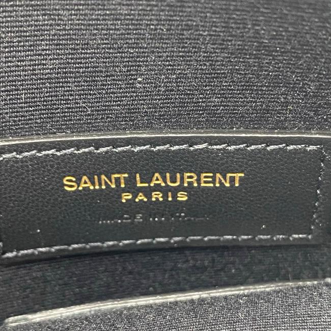 Saint Laurent Envelope Monogram Matelasse Zip Pouch Black Leather Clutch - photo 11
