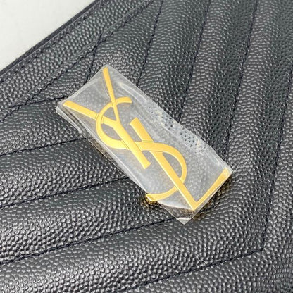 Saint Laurent Envelope Monogram Matelasse Zip Pouch Black Leather Clutch - image 9