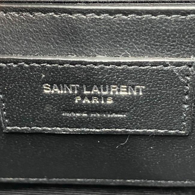 Saint Laurent Envelope Small Ysl Monogram Satchel Black Leather Shoulder Bag - photo 11