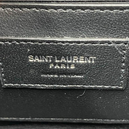 Saint Laurent Envelope Small Ysl Monogram Satchel Black Leather Shoulder Bag - photo 11