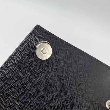 Saint Laurent Envelope Small Ysl Monogram Satchel Black Leather Shoulder Bag - photo 8