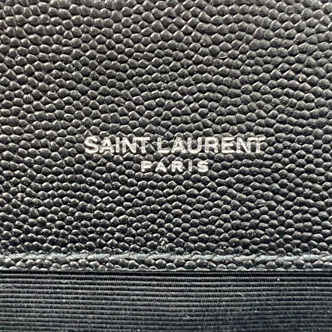 Saint Laurent Envelope Small Ysl Monogram Satchel Black Leather Shoulder Bag - photo 10