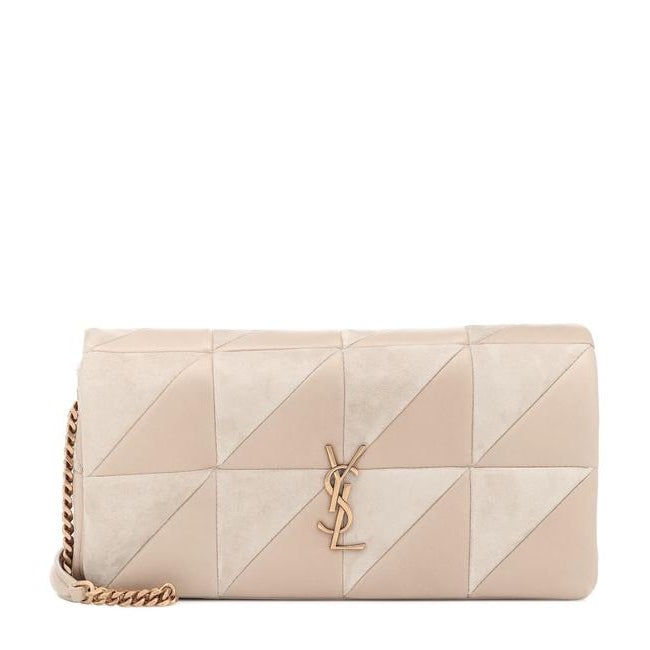 Saint Laurent Jamie Suede Patchwork Monogram Medium Baguette Sea Salt Beige Lambskin Leather Shoulder Bag - image 1