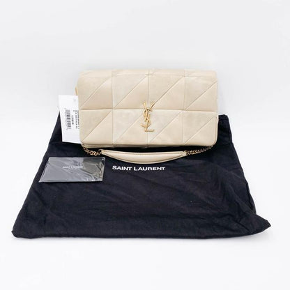 Saint Laurent Jamie Suede Patchwork Monogram Medium Baguette Sea Salt Beige Lambskin Leather Shoulder Bag - image 3