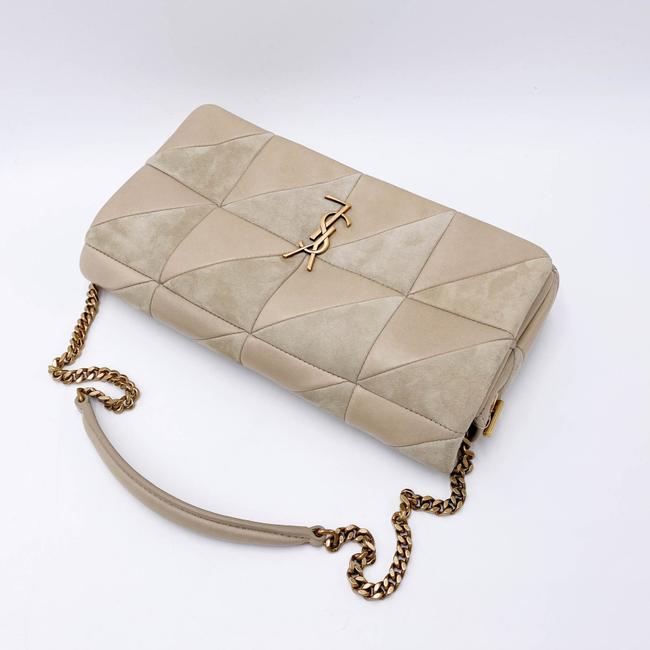Saint Laurent Jamie Suede Patchwork Monogram Medium Baguette Sea Salt Beige Lambskin Leather Shoulder Bag - image 7