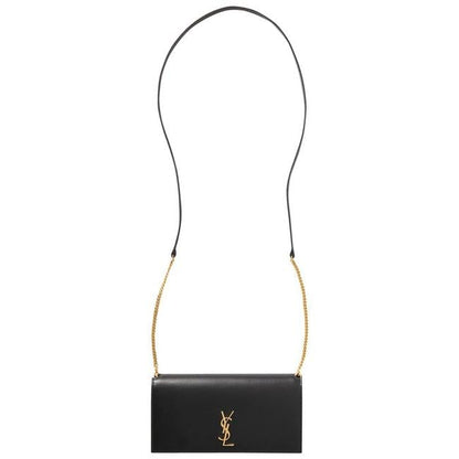 Saint Laurent Kate Ysl Monogram Phone Holder with Strap In Smooth Black Leather Cross Body Bag - image 1