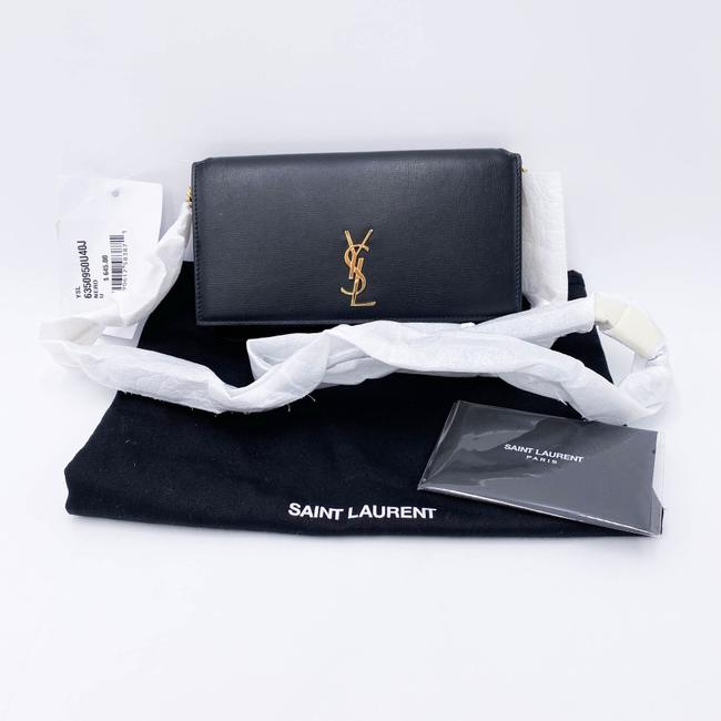 Saint Laurent Kate Ysl Monogram Phone Holder with Strap In Smooth Black Leather Cross Body Bag - image 4
