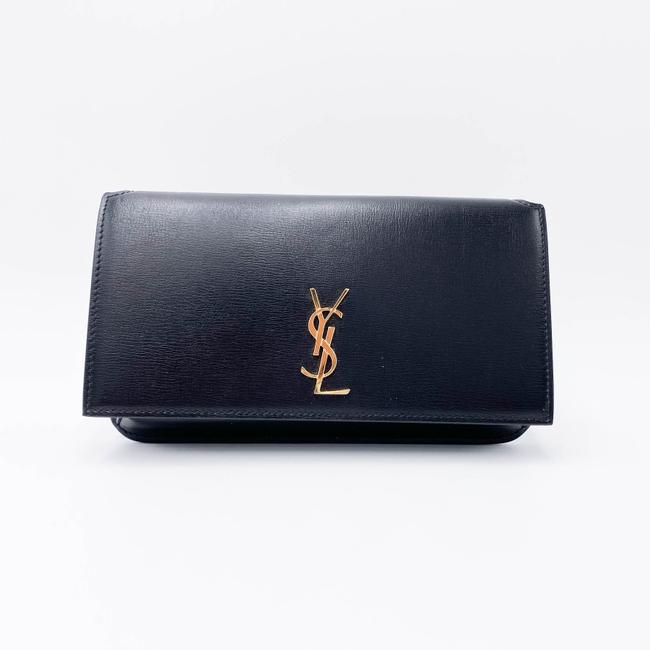 Saint Laurent Kate Ysl Monogram Phone Holder with Strap In Smooth Black Leather Cross Body Bag - image 5