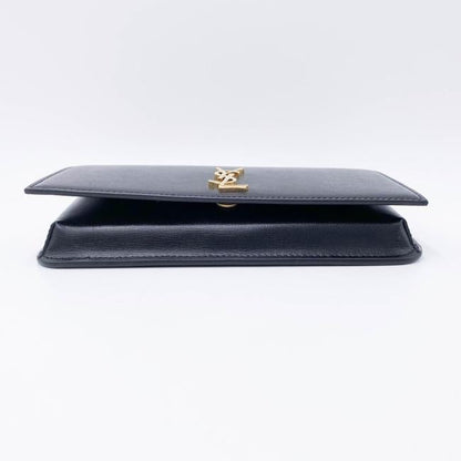 Saint Laurent Kate Ysl Monogram Phone Holder with Strap In Smooth Black Leather Cross Body Bag - image 7