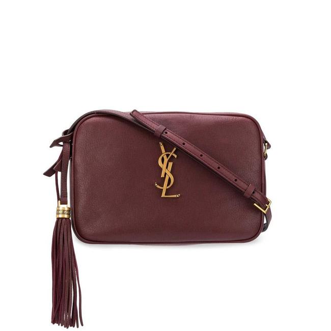 Saint Laurent Lou Camera Medium Smooth Monogram Burgundy Red Leather Cross Body Bag - photo 1
