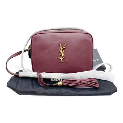 Saint Laurent Lou Camera Medium Smooth Monogram Burgundy Red Leather Cross Body Bag - photo 3