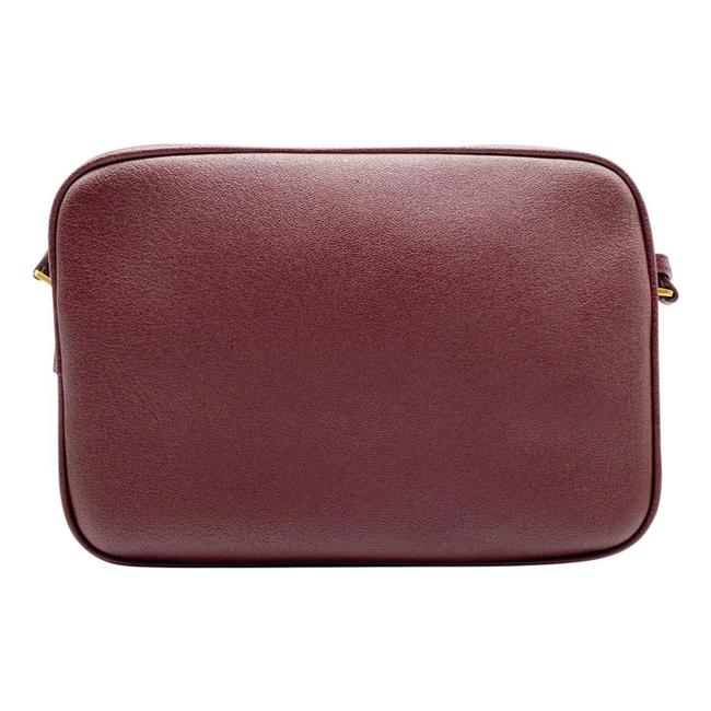 Saint Laurent Lou Camera Medium Smooth Monogram Burgundy Red Leather Cross Body Bag - photo 5
