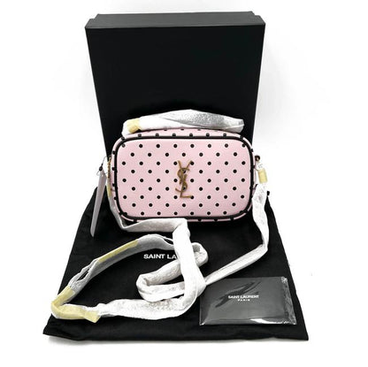Saint Laurent Lou Mini Polka Dot 612563 2q81w 5860 Pink & Black Leather Cross Body Bag - photo 4