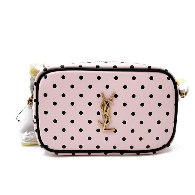 Saint Laurent Lou Mini Polka Dot 612563 2q81w 5860 Pink & Black Leather Cross Body Bag - photo 5