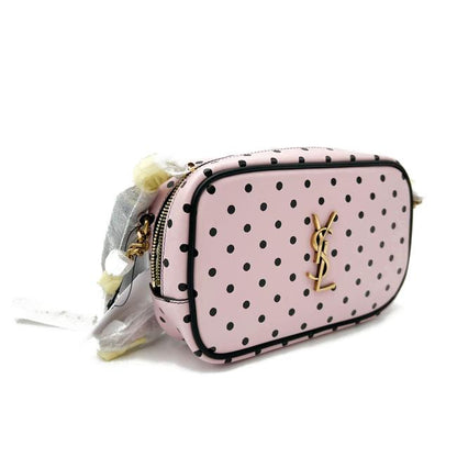 Saint Laurent Lou Mini Polka Dot 612563 2q81w 5860 Pink & Black Leather Cross Body Bag - photo 6