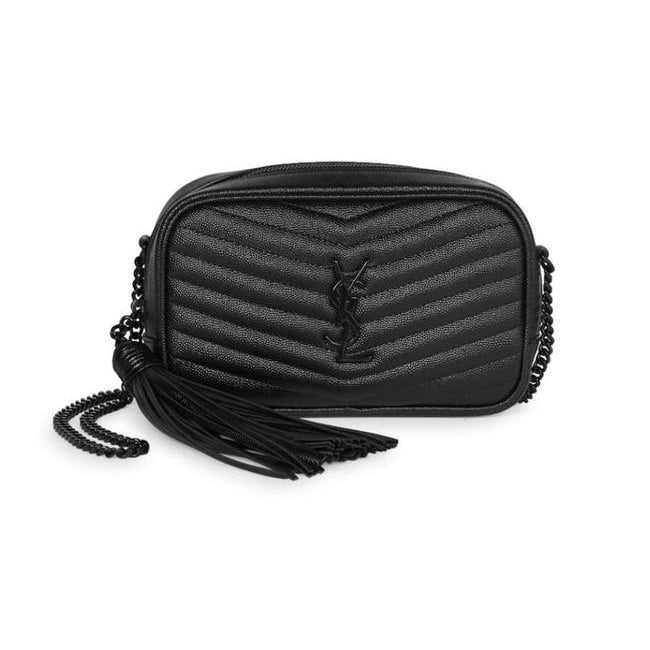 Saint Laurent Lou Monogram Camera Mini Black Leather Cross Body Bag - photo 1