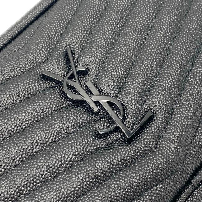 Saint Laurent Lou Monogram Camera Mini Black Leather Cross Body Bag - photo 8