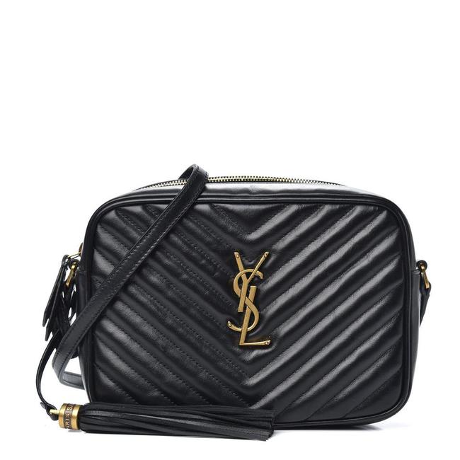 Saint Laurent Lou Monogram Quilted Camera Gold Ghw 2021 Black Leather Cross Body Bag - photo 1