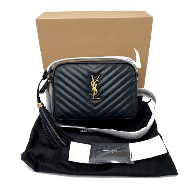Saint Laurent Lou Monogram Quilted Camera Gold Ghw 2021 Black Leather Cross Body Bag - photo 12
