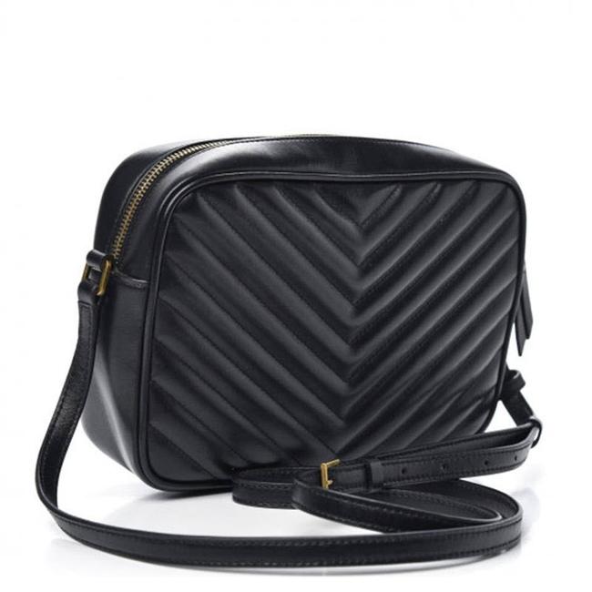 Saint Laurent Lou Monogram Quilted Camera Gold Ghw 2021 Black Leather Cross Body Bag - photo 3