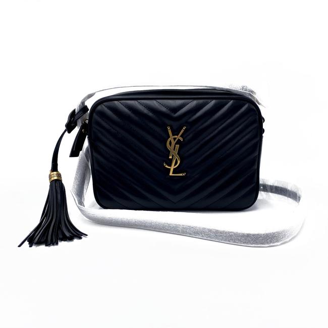 Saint Laurent Lou Monogram Quilted Camera Gold Ghw 2021 Black Leather Cross Body Bag - photo 5