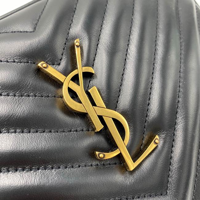 Saint Laurent Lou Monogram Quilted Camera Gold Ghw 2021 Black Leather Cross Body Bag - photo 8