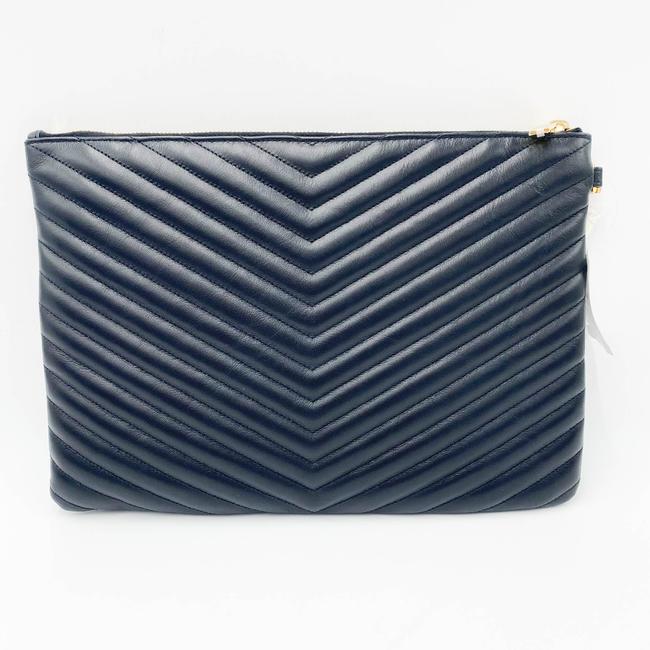 Saint Laurent Lou Monogram Ysl Quilted Pouch Black Leather Wristlet - photo 5