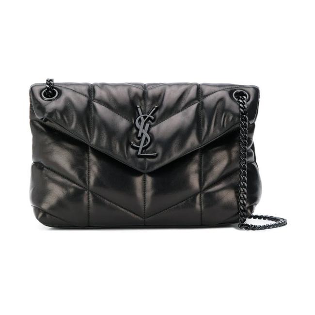 Saint Laurent Lou Small Puffer Lambskin Flap-top Hardware Bhw Black Leather Shoulder Bag - image 1