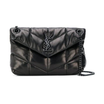 Saint Laurent Lou Small Puffer Lambskin Flap-top Hardware Bhw Black Leather Shoulder Bag - image 1