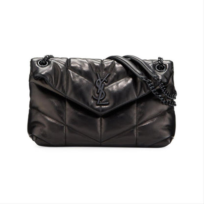 Saint Laurent Lou Small Puffer Lambskin Flap-top Hardware Bhw Black Leather Shoulder Bag - image 1