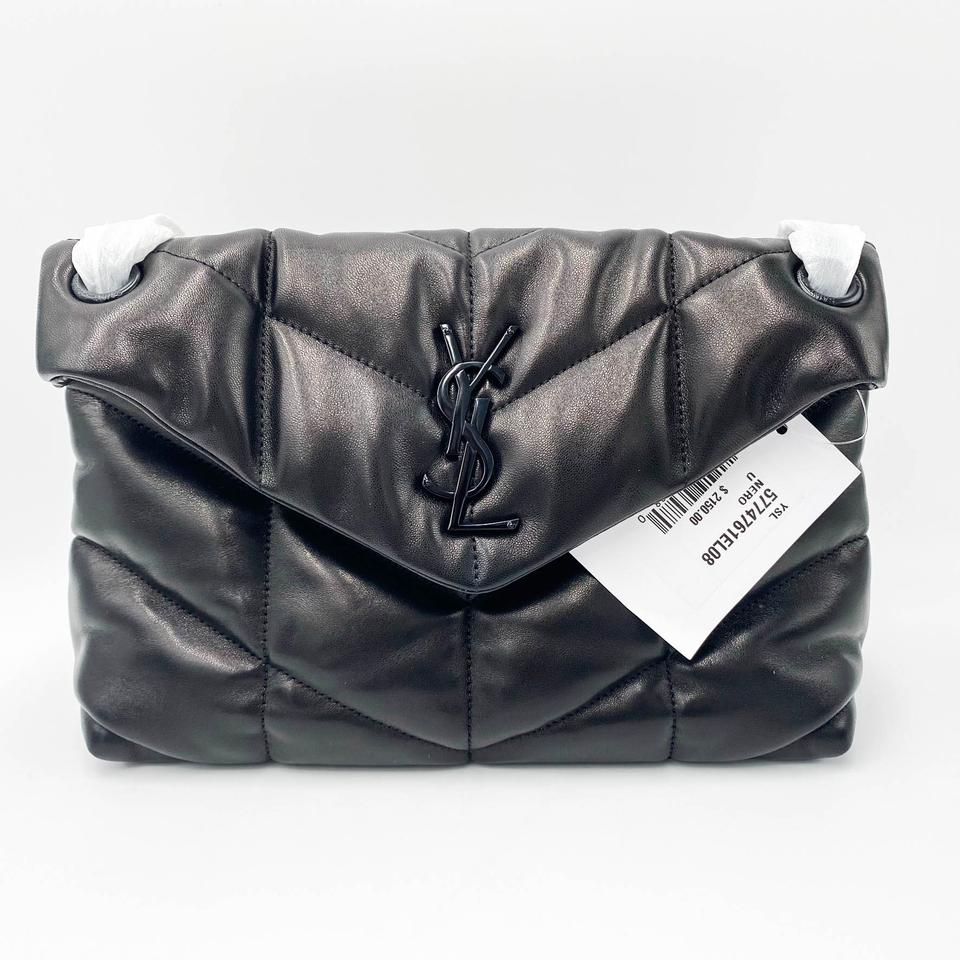 Saint Laurent Lou Small Puffer Lambskin Flap-top Hardware Bhw Black Leather Shoulder Bag - image 2