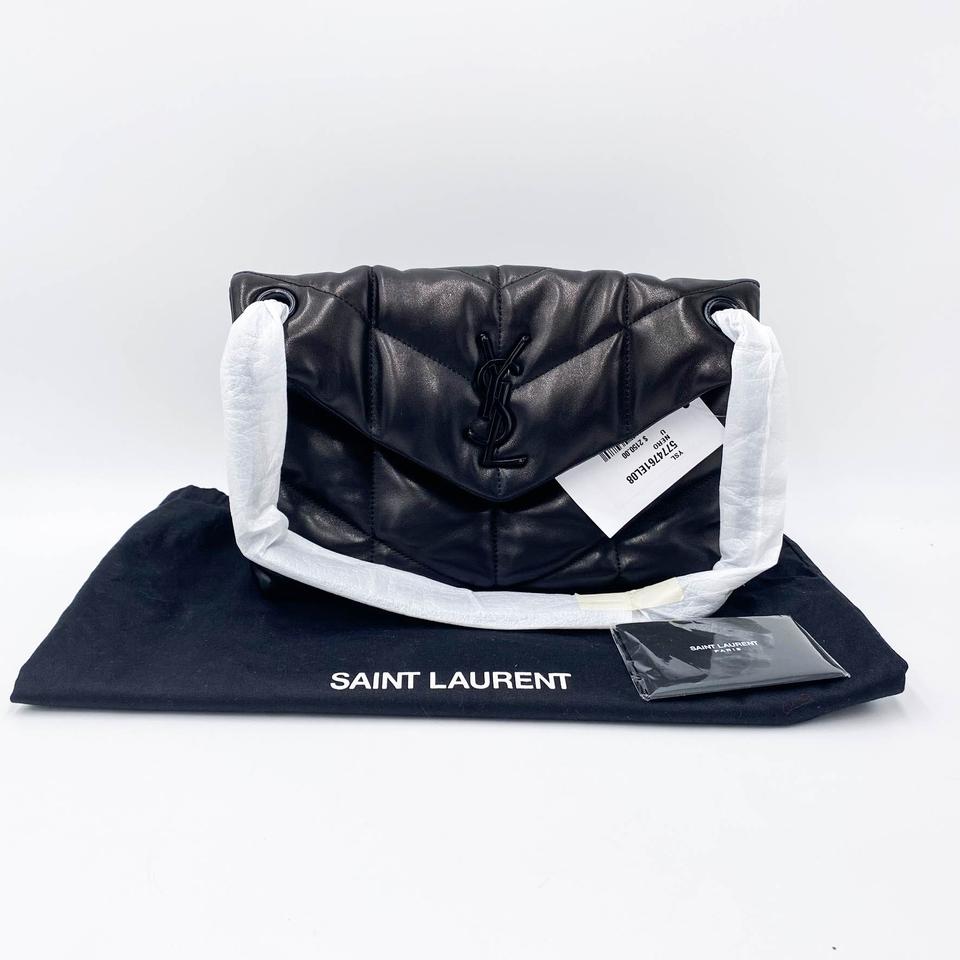Saint Laurent Lou Small Puffer Lambskin Flap-top Hardware Bhw Black Leather Shoulder Bag - image 3