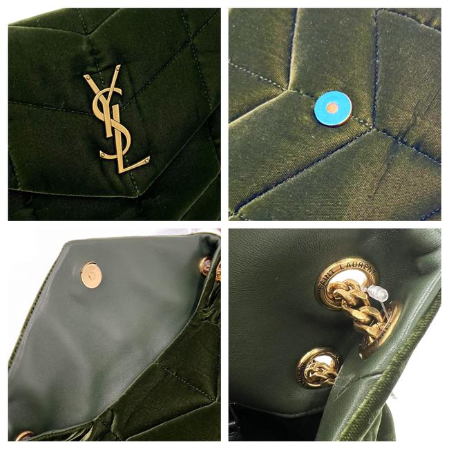 Saint Laurent Lou Small Quilted Puffer 2021 Green Velvet Shoulder Bag - photo 11