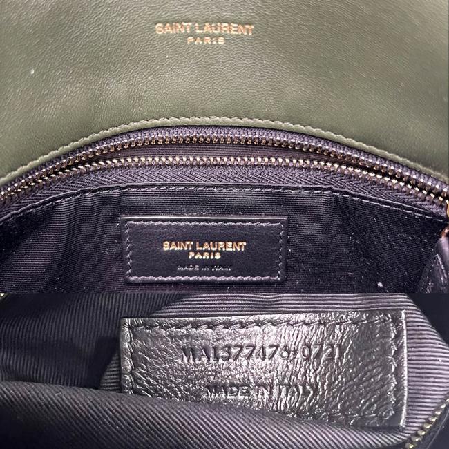 Saint Laurent Lou Small Quilted Puffer 2021 Green Velvet Shoulder Bag - photo 12