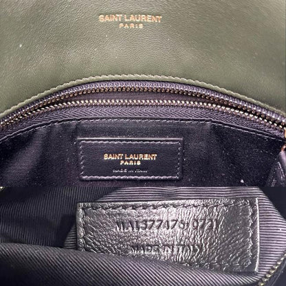 Saint Laurent Lou Small Quilted Puffer 2021 Green Velvet Shoulder Bag - photo 12