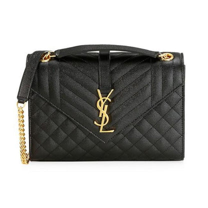Saint Laurent Medium Envelope Monogram Matelasse Black Leather Shoulder Bag - image 1