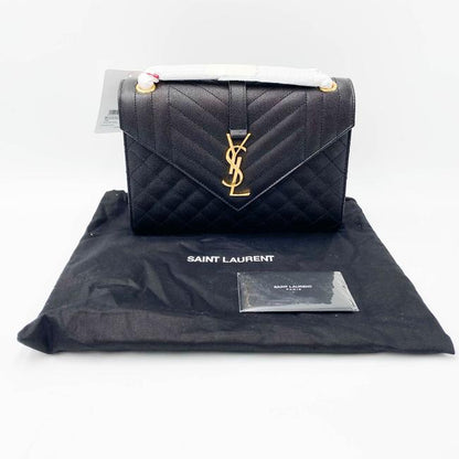 Saint Laurent Medium Envelope Monogram Matelasse Black Leather Shoulder Bag - image 4