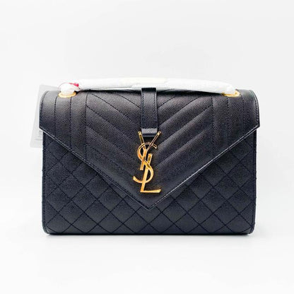Saint Laurent Medium Envelope Monogram Matelasse Black Leather Shoulder Bag - image 5