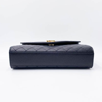 Saint Laurent Medium Envelope Monogram Matelasse Black Leather Shoulder Bag - image 7