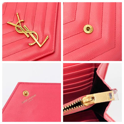 Saint Laurent Medium Wallet On A Chain Ghw Monogram Pink Leather Shoulder Bag - image 11