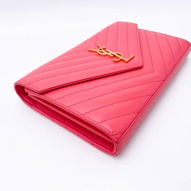Saint Laurent Medium Wallet On A Chain Ghw Monogram Pink Leather Shoulder Bag - image 7
