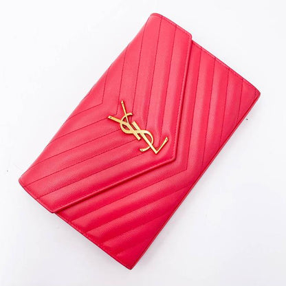 Saint Laurent Medium Wallet On A Chain Ghw Monogram Pink Leather Shoulder Bag - image 8