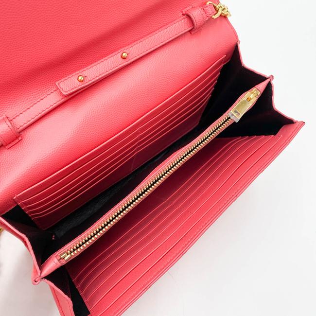 Saint Laurent Medium Wallet On A Chain Ghw Monogram Pink Leather Shoulder Bag - image 9