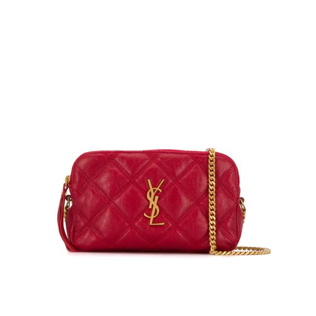 Saint Laurent Mini Becky Quilted Red Leather Cross Body Bag - photo 1