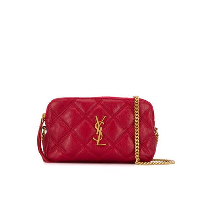 Saint Laurent Mini Becky Quilted Red Leather Cross Body Bag - photo 1