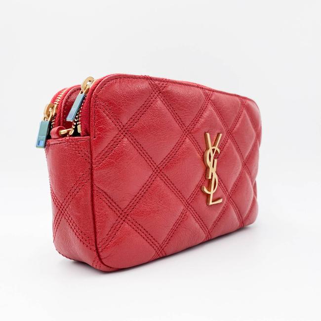 Saint Laurent Mini Becky Quilted Red Leather Cross Body Bag - photo 5