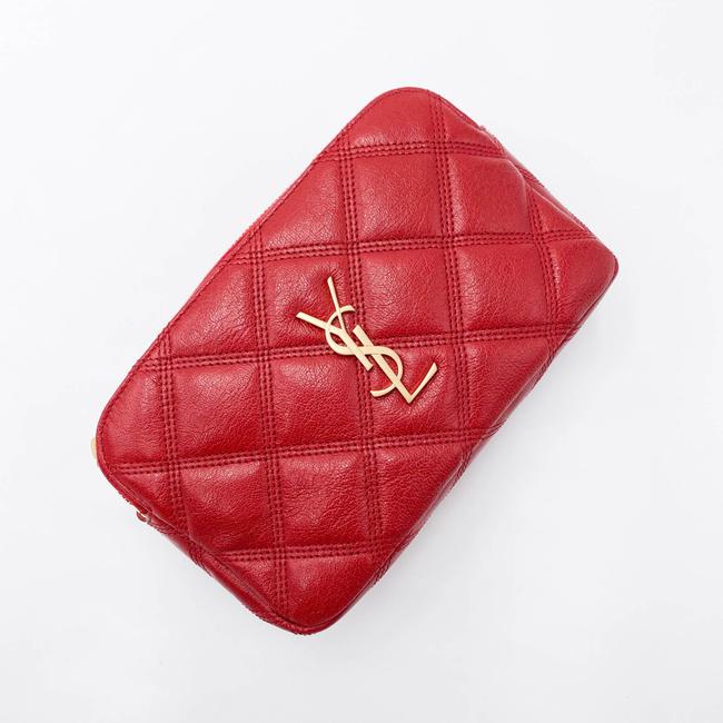 Saint Laurent Mini Becky Quilted Red Leather Cross Body Bag - photo 8