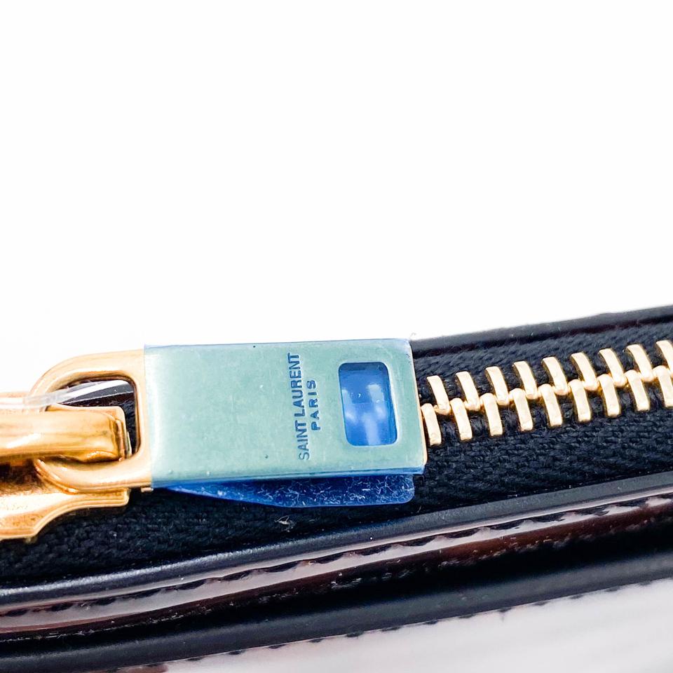 Saint Laurent Monogram Bill Pouch In Tortoiseshell Brown Patent Leather Clutch - photo 9