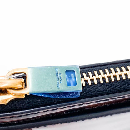 Saint Laurent Monogram Bill Pouch In Tortoiseshell Brown Patent Leather Clutch - photo 9